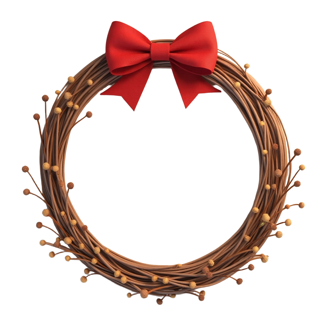 Festive Wreath with Red Bow